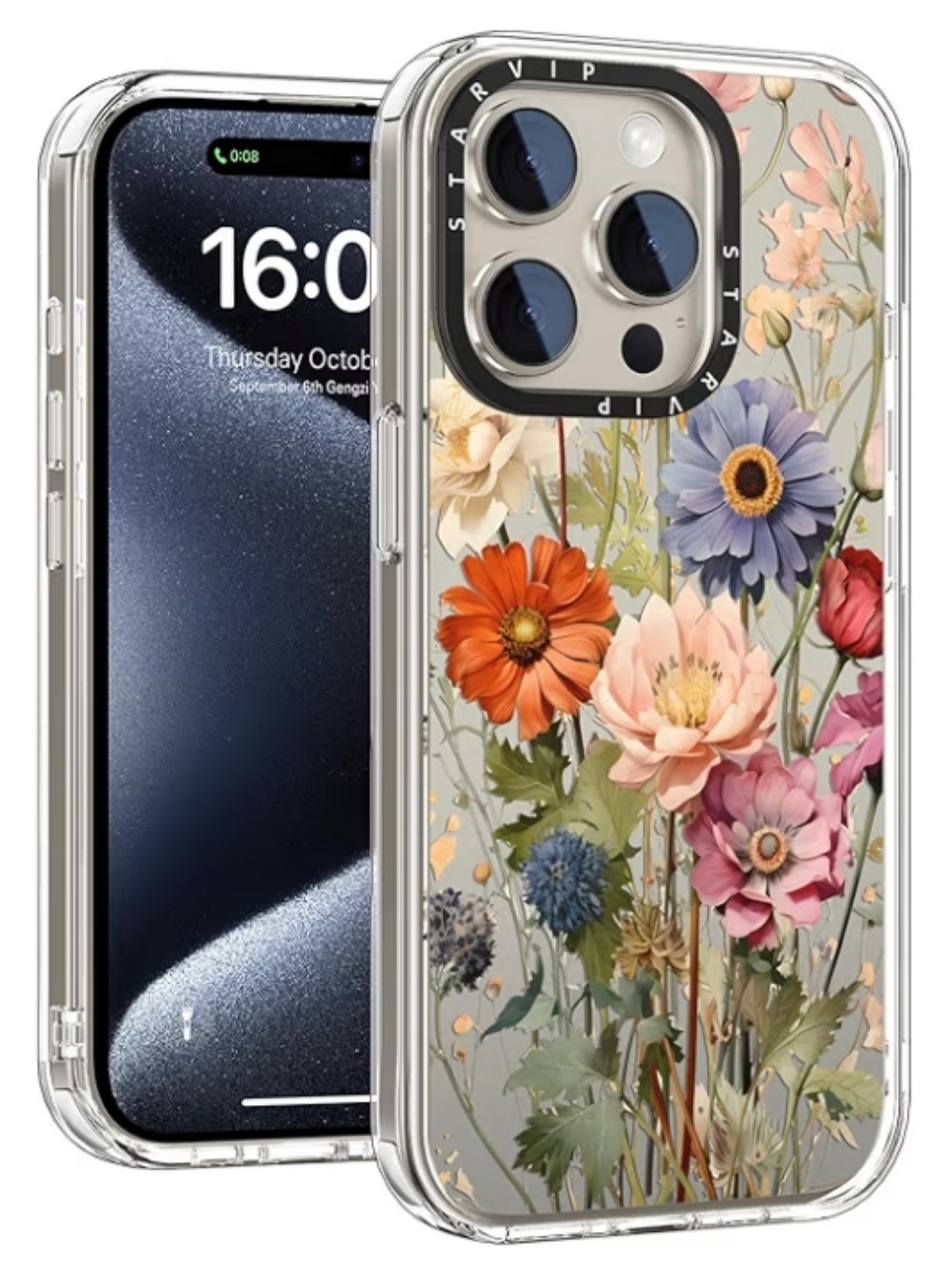 STARVIP Wildflower Phone Case for iPhone 15 Pro Max Trendy Floral Design NWT